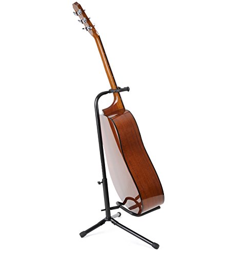 WINZZ Guitar Stand Black Tripod Vertical Guitar Stand with Capo and Digital Tuner - Thumbnail 4