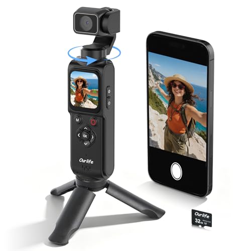 Ourlife Pocket Vlogging Camera 4K DSLR Streaming Camcorder