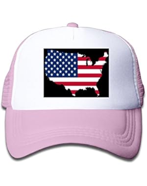 American Map Flag Boy & Girl Grid Baseball Caps Adjustable sunshade Hat For Children