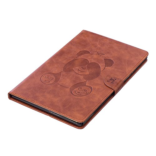 Tikeda Bear Case for All-New Fire HD 10 Tablet (7th 5th Generation, 2017/2015 Release) Folio Stand Cover with Pocket Auto Wake / Sleep for Fire HD 10.1 Inch Tablet (Bear Brown)
