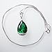 Navachi 925 Sterling Silver 18k White Gold Plated 10.5ct Pear Emerald Az9639p Necklace Pendant 18