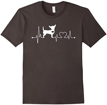 Men's Love Chihuahua Heartbeat Funny Gift T Shirt XL Asphalt