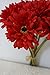 Sweet Home Deco 13’’ Silk Artificial Gerbera Daisy Bouquet (W/ 7stems, 7 Flower Heads), Home/wedding Decorations (Red)