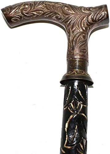 Sabri Home Gifts Men Derby Cane Walnut Maple, Solid Brass Handle Walking Stick -Affordable Gift! Item