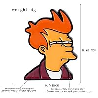 SephSmith Comics Cartoon Philip J. Fry Pins Lapel pins Denim Jacket Pin Buckle Shirt Badge Fashion icon Gift for Kids