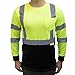 New York Hi-Viz Workwear NY BFL8712 High-Visibility Class 3 T Shirt with Moisture Wicking Mesh Birdseye, Black Bottom (Large, Green)