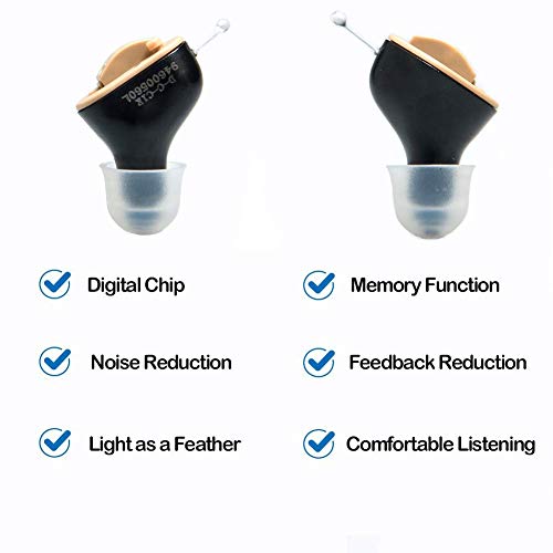 Rechargeable Hearing Amplifier Device to Assist Hearing for Adults with Digital Noise Reduction CIC ITE ITC Style