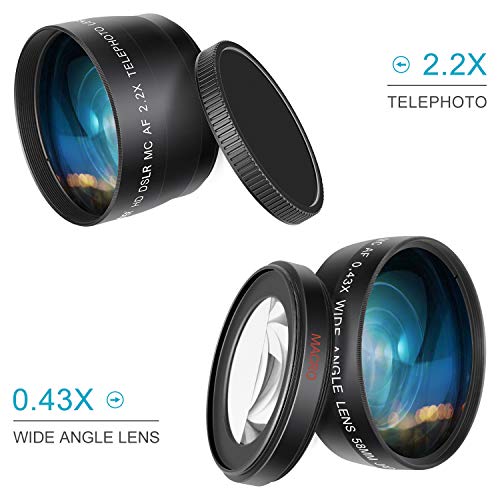 Neewer 58mm Lens and Filter Bundle Wide Angle Lens, Telephoto Lens and Filter Set (Macro, ND