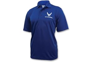 Armed Forces Gear Men's US Air Force Performance Polo - Official Licensed United States AIr Force Shirts for Men (Royal)