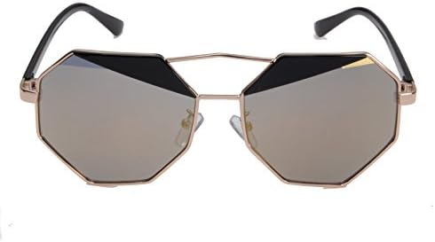 Optition Super Lovers Polygon Round Cute Composite Two Tone Women Sunglasses/Gold