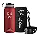 Swig Savvy's Stainless Steel Insulated Water Bottle, Wide Mouth 32 Oz Capacity, Double Wall Design, for Hot and Cold Beverages, Incloueds Pouch and Coffee Lid