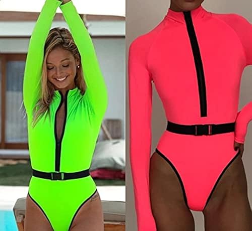 neon long sleeve bathing suit