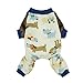 Fitwarm Adorable Puppies Soft Cotton Pet Clothes Dog Pajamas Shirts, Blue, XS