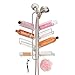 mDesign Metal Wire Bathroom Tub & Shower Caddy, Hanging Storage Organizer - Built-in Hooks, 8 Shelves for Shower Stall - Open Center Design for Hand Held Shower Heads - Bagno Collection - Silver