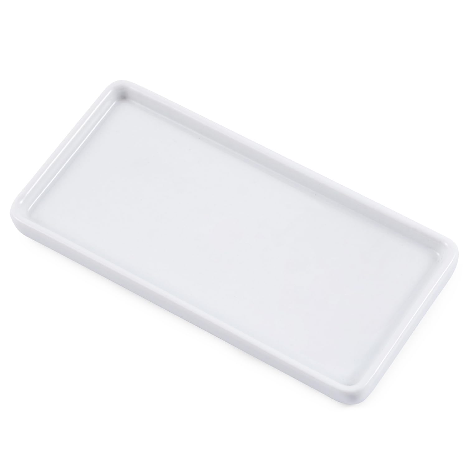 Ceramic trays for cosmetics, jewelry, suitable for organizing dressing tables and bathrooms, trays for toiletries etc (White-small)