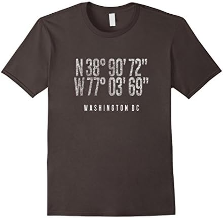 Mens Washington DC USA City Pride Distressed Coordinates T-Shirt Medium Asphalt