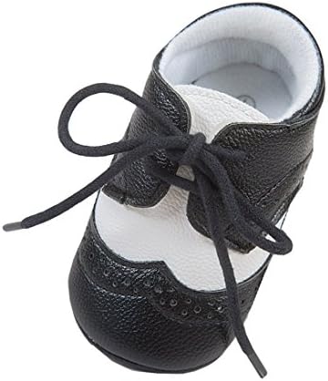 for 0-18 Months Baby, Vintage Brogue Baby Shoes Girl Boy Shoes First Walkers Shoes Soft Leather Crib Shoes (Black, 0-6 months)