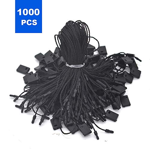 7" 1000 Pcs Hang Tag Nylon Black String Snap Lock Pin Loop Fastener Hook Ties Black Hang Tag String with Push Locker String Snap Lock Black Tag Strings