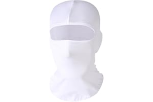 Kewucn Balaclava Ski Mask Full Face, UV & Wind Protection Face Mask for Summer Hot Weather, Breathable & Lightweight Balaclava Face Mask Cycling Motorcycle for Men Women (White)
