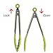 Stainless Steel Kitchen Tongs, Set of 3-7,9,12 Inch,Non-Stick Food Tongs with Silicone Tips for Barbeque, Cooking, Grilling Turner(multi color - Green, Red, Orange)