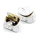 Marble Makeup Bag Cosmetic Case Small Make Up Bag Portable Cosmetic Travel Bag with Brush Holders, Gold Zippers, Waterproof Organizer Case for Women and Girls