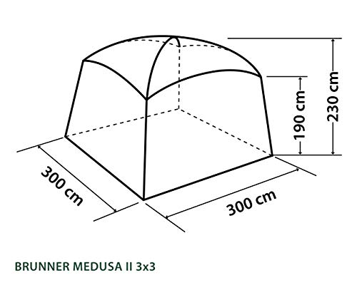 Pavillon-Garten 300 x 300 x 190/230 cm Brunner – Bild 7