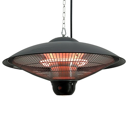 Outsunny 1500W Ceiling Mounted Round Outdoor Electric Patio Heater w/LED Light and Remote Control