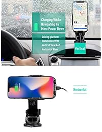 Soporte de carga inalámbrico para automóvil con abrazaderas automáticas, cargador de automóvil USB de carga rápida 3.0, ventilador de aire y soporte para teléfono móvil de tablero de instrumentos para iPhone X, 8 8 Plus, Samsung Galaxy Note 9 8, S10 S9,