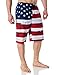 US Apparel Men's American Flag Inspired Board Shorts, Red, M