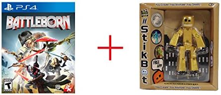 StikBot Metalbot Series Single Pack Action Figure AND Battleborn for Sony PS4 - Bundle