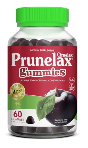PRUNELAX CIRUELAX REGULAR STRENGTH LAXATIVE GUMMIES – GENTLE RELIEF FOR OCCASIONAL CONSTIPATION – MADE WITH NATURAL SENNA, PREDICTABLE RELIEF, GLUTEN-FREE, WORKS IN JUST 8 TO 12 HOURS – 60CT