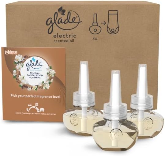 Glade Plug In Refills Sandalwood Jasmine 3 x 20ml Electric Room Freshener