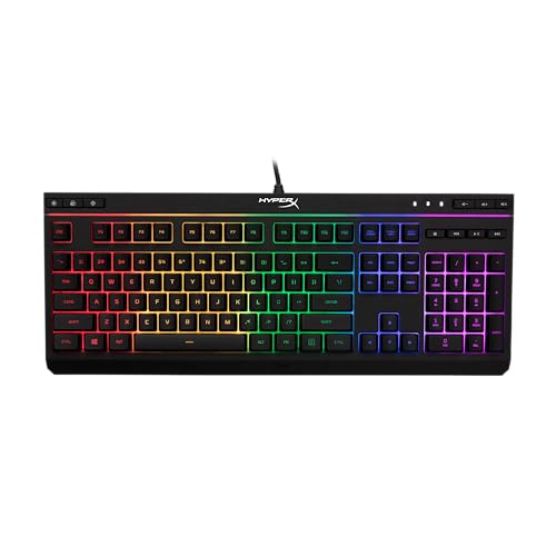 HyperX Alloy Core RGB – Membrane Gaming Keyboard, Comfortable Quiet Silent Keys…