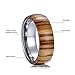 TGNEL Fashion Engagement Rings Domed Wedding Bands for Men 8mm Tungsten Carbide with Wood Inlay Comfort Fit