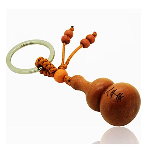 Feng Shui Peach Wood Wulou/hulu Key Chain for Protection (With a Betterdecor Pounch)