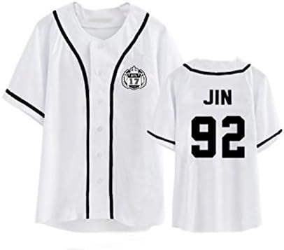 kpop bts varsity baseball jacket monster jin suga jimin v sweater Button Down (L, Jin)