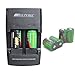 Superex 6 PCS 3volt 400 mAh CR2 15270 Batteries + Car Charger Dual Rapid Rechargeable Battery Charger for 3V CR2 Lithium Batteries