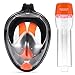 Ranersports 180° GoPro Compatible Full face Snorkel mask with Large Viewing Area,See More Beautiful Water World (Panoramic Black/Orange, Large/Extra Large, Large/Extra Large)
