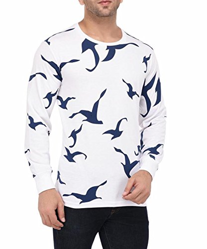 vivid bharti men's white printed full sleeve high quality tshirts