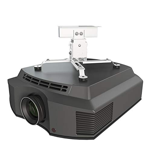 Evokem Universal Projector Wall Ceiling Overhead Mount, Adjustable Height Bracket Rack Holder LCD DLP for Epson, Optoma, Benq, ViewSonic Projectors, 44lb Load Capacity (White) - Thumbnail 3