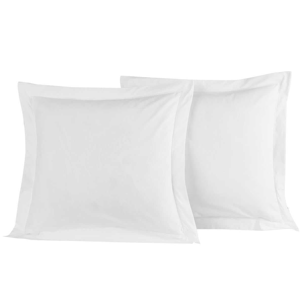 Home Cassiopee to80pe-bla Set of 2 Pillowcases 80 Count Percale White 65 x 65 cm