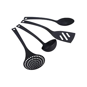 All Time Nylon Kitchen Tool Set, 4-Pieces, Black