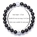 Hamoery Men Women 8mm Tiger Eye Stone Beads Bracelet Elastic Natural Stone Yoga Bracelet Bangle(Black Matte Agate)