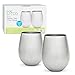 Deco Stainless Steel Stemless Wine Glasses, Set of 2, 18 oz, Made of Unbreakable BPA Free Shatterproof SS & Dishwasher Safe