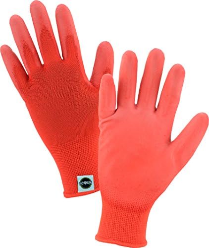 West Chester Miracle-Gro MG37164 Stretch Knit Gardening Gloves with Polyurethane Coated Palm: Orange, Women's Medium/Large, 1 Pair