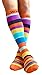 Compression Socks (1 pair) for Women & Men by Wave (Happy Stripes, L-XL)