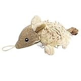 MM Squeak Sisal Fleece Pangolin Style Chewing Toy for Pets Dogs Cats (Assorted Colors, Sizes) , White , S