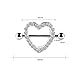 2Pcs Heart Nipple Shield Rings 14G Stainless Steel Body Piercing Jewelry (Crystal Clear 14G=1.6mm)