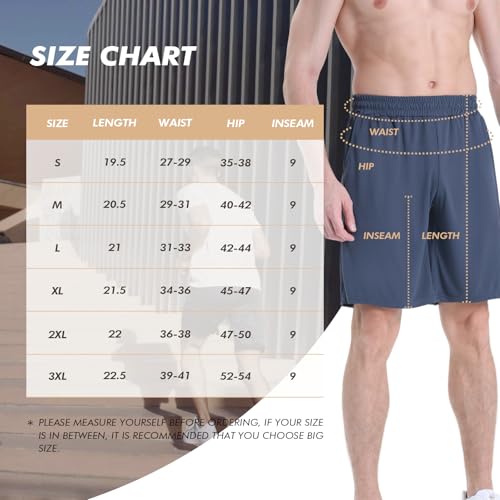 BOOJO 7 Pack Mens Athletic Shorts - Gym Basketball Running Workout Quick Dry Black Shorts with Pockets for Casual Activewear