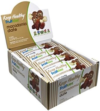 Keep Healthy Macadamia Date Fruit Nut Bars, Non-GMO, Gluten-Free, Vegan Healthy Snack Bars 1.6 oz. (16 Count)